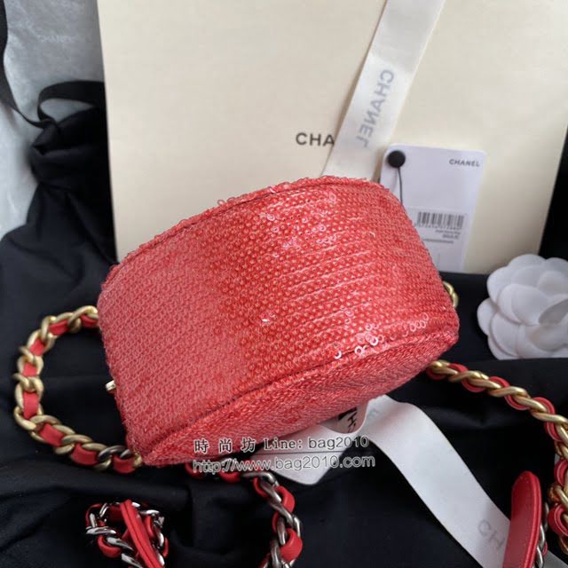 Chanel女包 香奈兒專櫃最新款亮片圓餅小挎包 Chanel大菱格粗鏈條女包 AP0945  djc4057